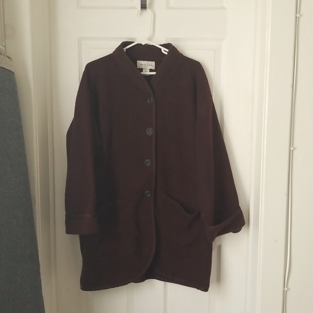 Vintage Diane Von Furstenberg Color Authority Fleece Coat Jacket M/L